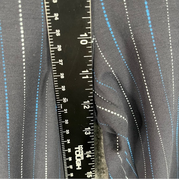 Betabrand Pants Womens Medium Petite MP Blue Pinstripe‎ Pull On Stretch Panel - Picture 6 of 9